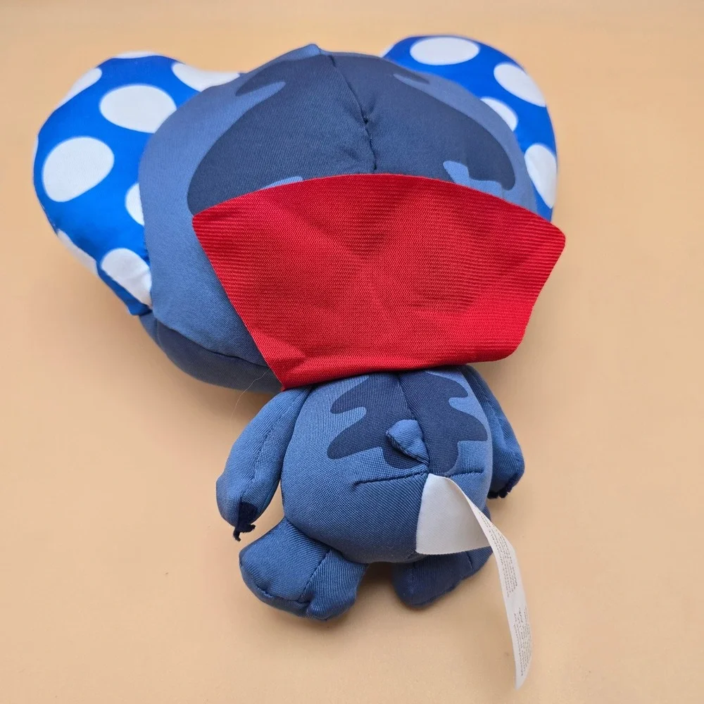 Disney Doorables Puffables‎ Stitch Plush Superhero Red Cape Polka Dot Bow 9 inch